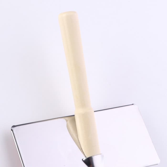 Пуходёрка большая Wood, 12×13 см, узкая, без капель, деревянная ручка, цвет МИКС