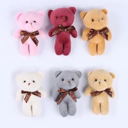 Мягкая игрушка «Мишка с бантом», 11 см, МИКС