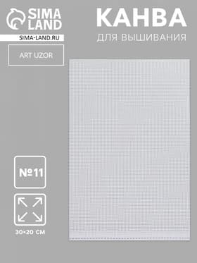 Канва для вышивания №11, 30×20 см, белая
