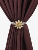 Подхват для штор «Ромашка», d=6 см, цвет бежевый, золотой