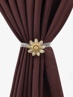 Подхват для штор «Ромашка», d=6 см, цвет бежевый, золотой