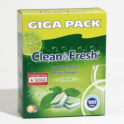 Таблетки для посудомоечных машин Clean & Fresh All in 1, 100 шт.