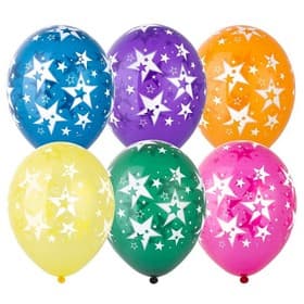 Воздушные шары латексные 14" «Звёзды большие», 25 шт., кристалл, МИКС