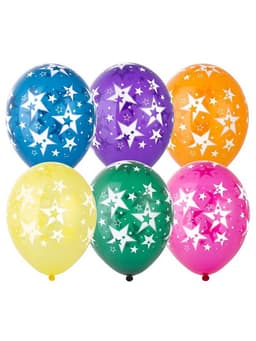 Воздушные шары латексные 14" «Звёзды большие», 25 шт., кристалл, МИКС