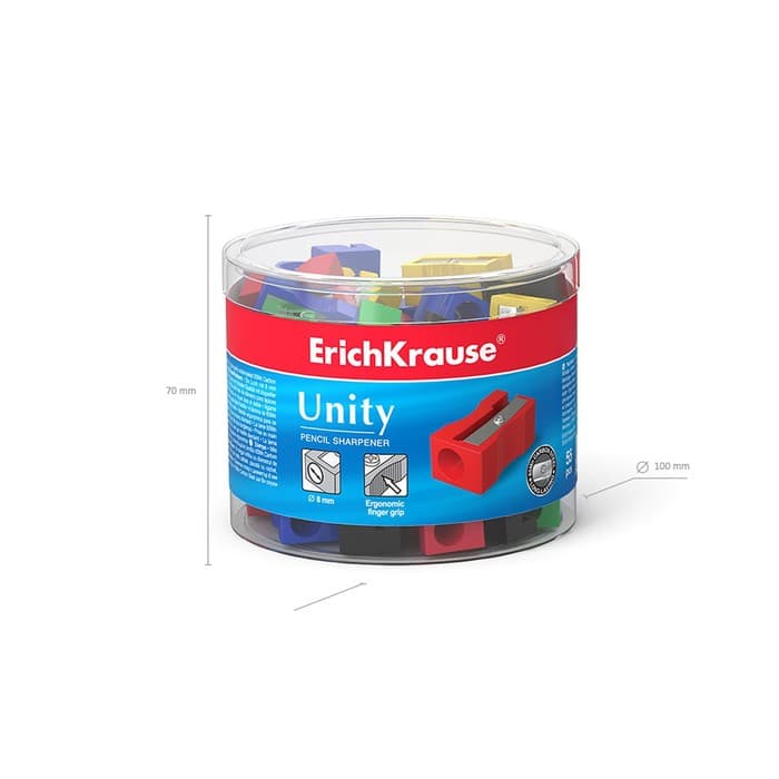 Точилка ErichKrause. Unity, диаметр отверстия 8 мм, МИКС