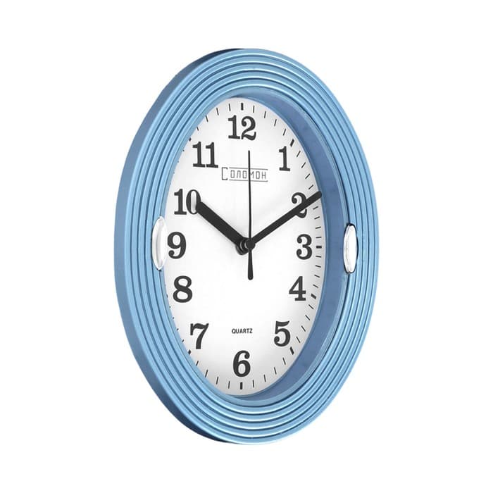 Часы настенные интерьерные «Бенедатта», плавный ход, 19×22 см, синие