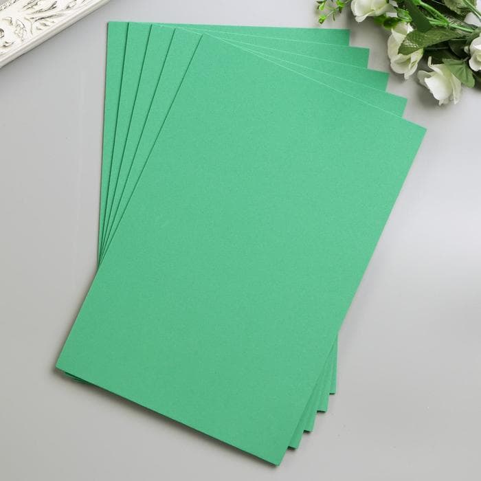 Фоамиран «Изумрудный», 2 мм, (набор 5 листов), формат А4