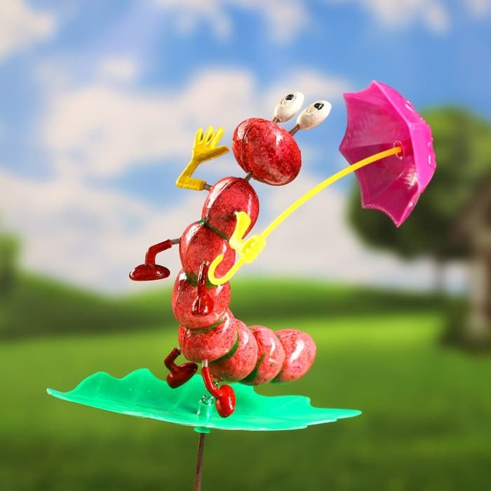 Штекер садовый «Гусеница с зонтиком», 16×13 см, h=60 см, МИКС, Greengo