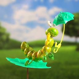 Штекер садовый «Гусеница с зонтиком», 16×13 см, h=60 см, МИКС, Greengo