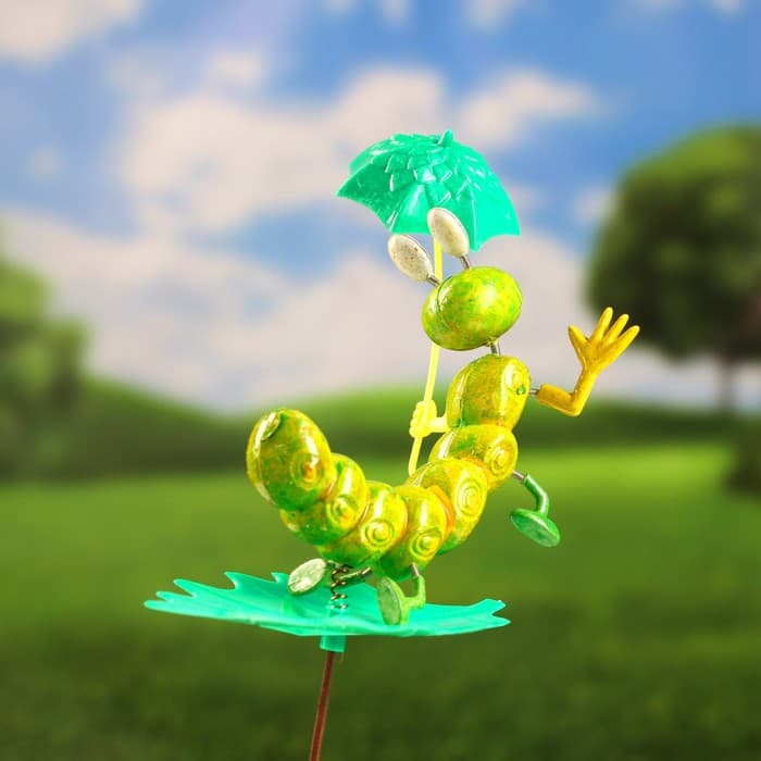 Штекер садовый «Гусеница с зонтиком», 16×13 см, h=60 см, МИКС, Greengo