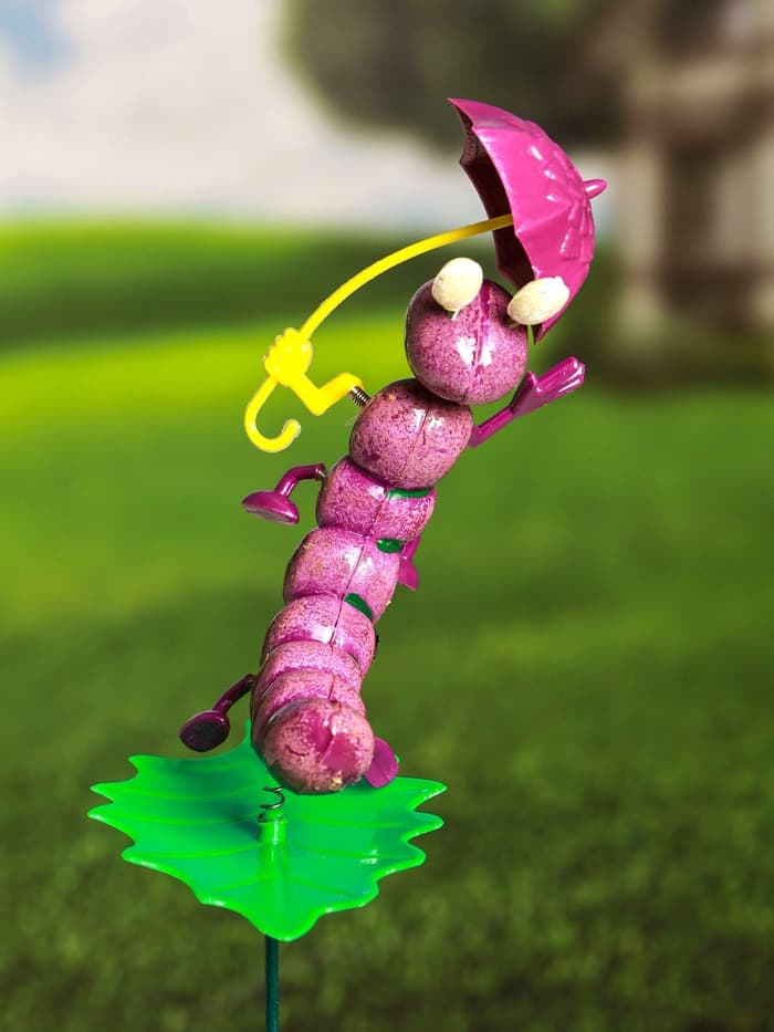 Штекер садовый «Гусеница с зонтиком», 16×13 см, h=60 см, МИКС, Greengo
