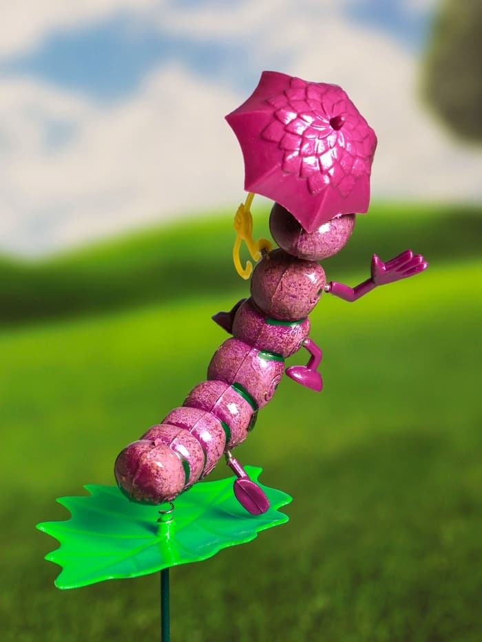 Штекер садовый «Гусеница с зонтиком», 16×13 см, h=60 см, МИКС, Greengo