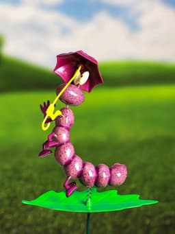 Штекер садовый «Гусеница с зонтиком», 16×13 см, h=60 см, МИКС, Greengo