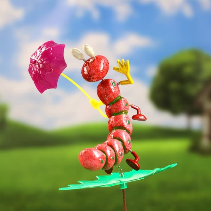 Штекер садовый «Гусеница с зонтиком», 16×13 см, h=60 см, МИКС, Greengo