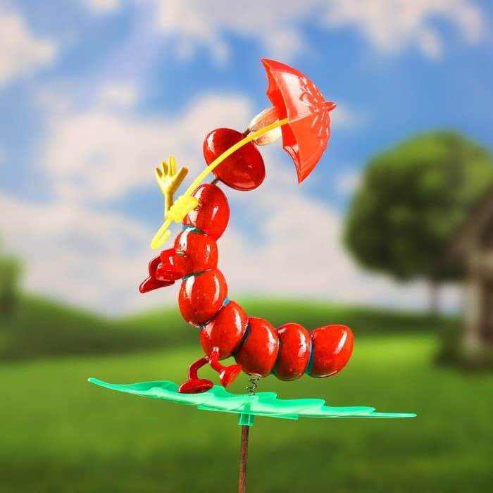 Штекер садовый «Гусеница с зонтиком», 16×13 см, h=60 см, МИКС, Greengo