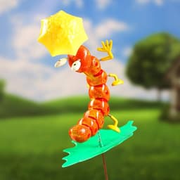 Штекер садовый «Гусеница с зонтиком», 16×13 см, h=60 см, МИКС, Greengo