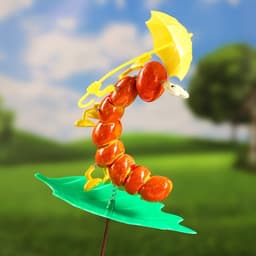 Штекер садовый «Гусеница с зонтиком», 16×13 см, h=60 см, МИКС, Greengo