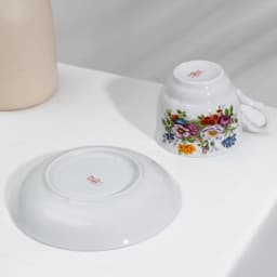 Сервиз чайный Добрушский завод «Букет цветов», 15 предметов, фарфор, белый