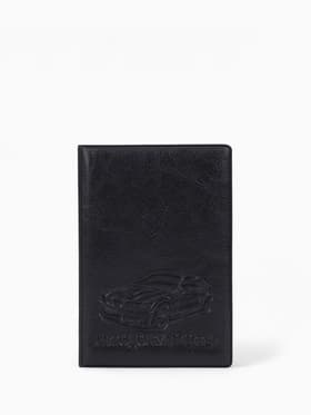 Обложка для автодокументов, с тиснением, 9.5×0.5×13.5 см, чёрная