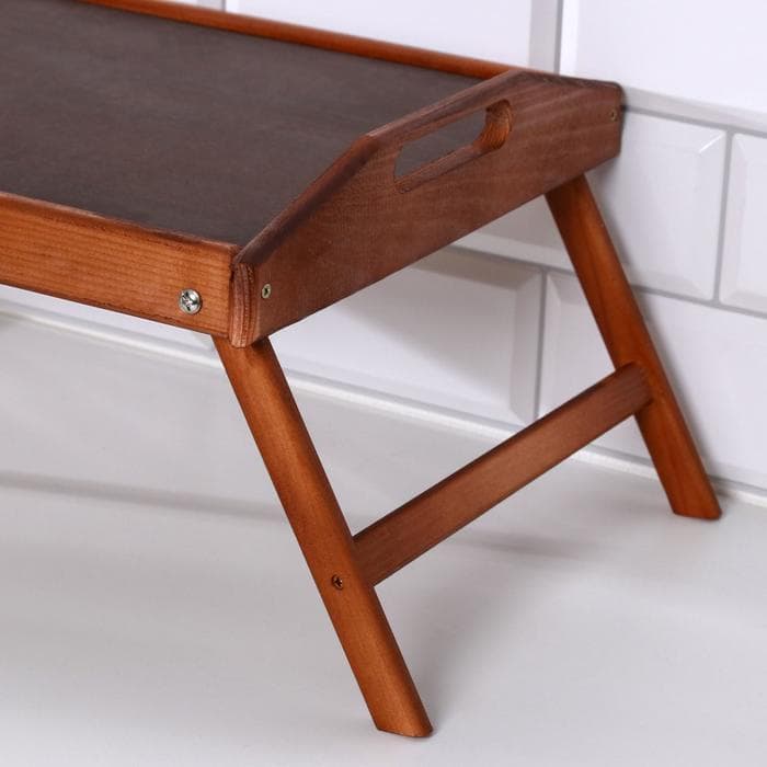 Столик - поднос для завтрака складной Дарим Красиво, 50×30 см, с ручками, дерево, коричневый