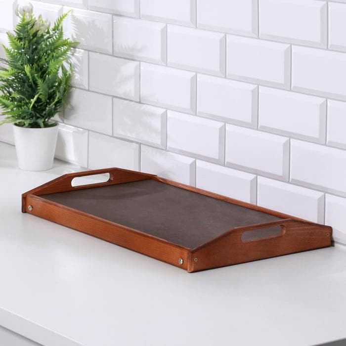 Столик - поднос для завтрака складной Дарим Красиво, 50×30 см, с ручками, дерево, коричневый