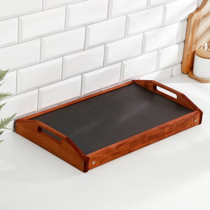 Столик - поднос для завтрака складной Дарим Красиво, 50×30 см, с ручками, дерево, коричневый