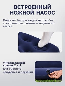Матрас надувной Pavillo, 203×152×28 см, двуспальный, с встроенным ножным насосом, 67226 Bestway