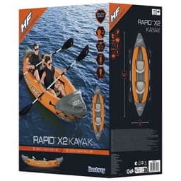 Байдарка Rapid X2 Kayak, двухместная, вёсла 218 см, до 160 кг, 321×100×48 см, 65077 Bestway