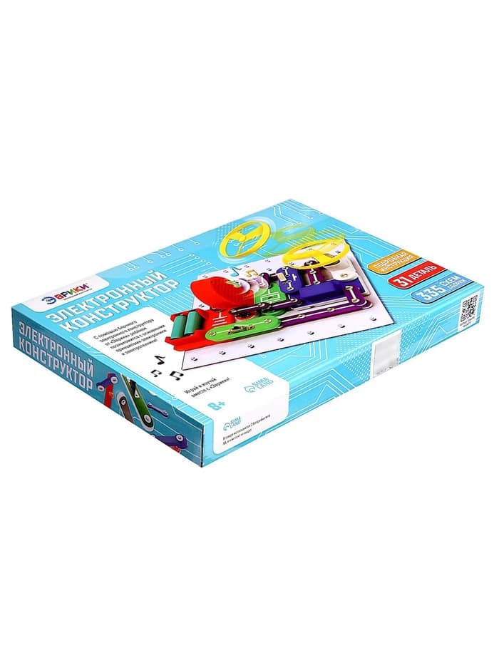 Конструктор электронный «Эврики», 335 схем, 31 элемент, работает от батареек