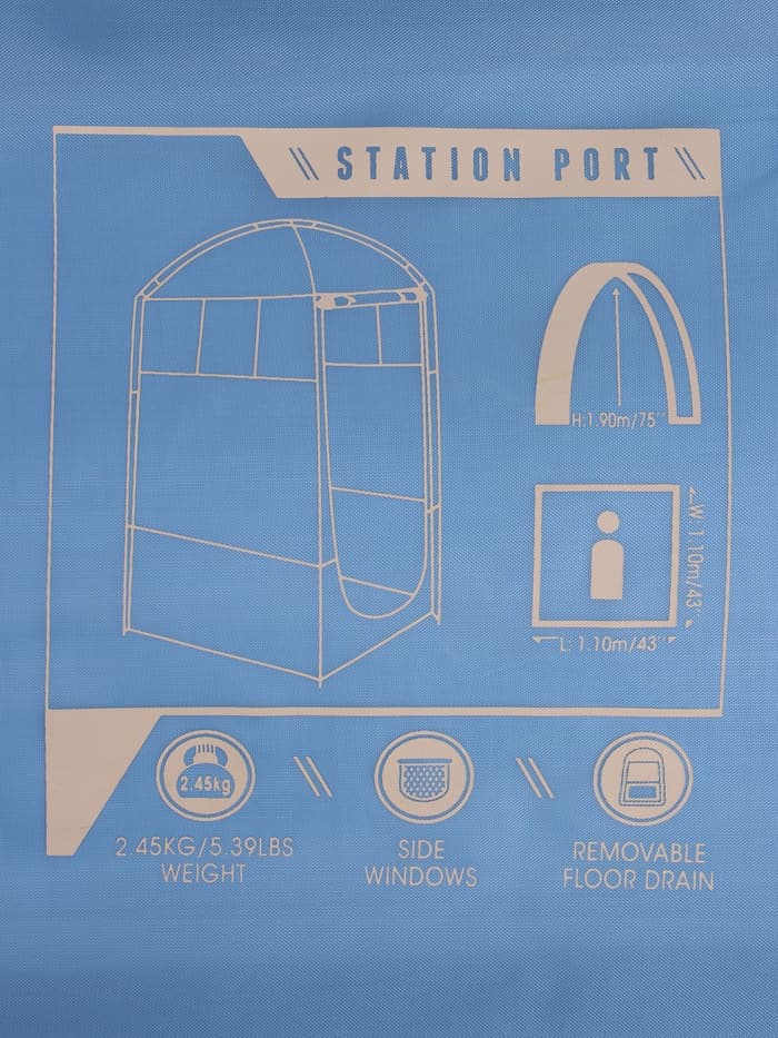 Палатка туристическая для душа и туалета Bestway, 110×110×190 см, трекинговая, однослойная, серая