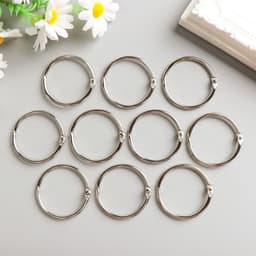 Кольца для творчества (фотоальбомов) «Серебро», внутренний d=3.7 см, внешний d=4.3 см, набор 10 шт.