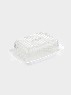 Маслёнка Альтернатива «Мозаика», 18.5×12×7.2 см, пластик, белая