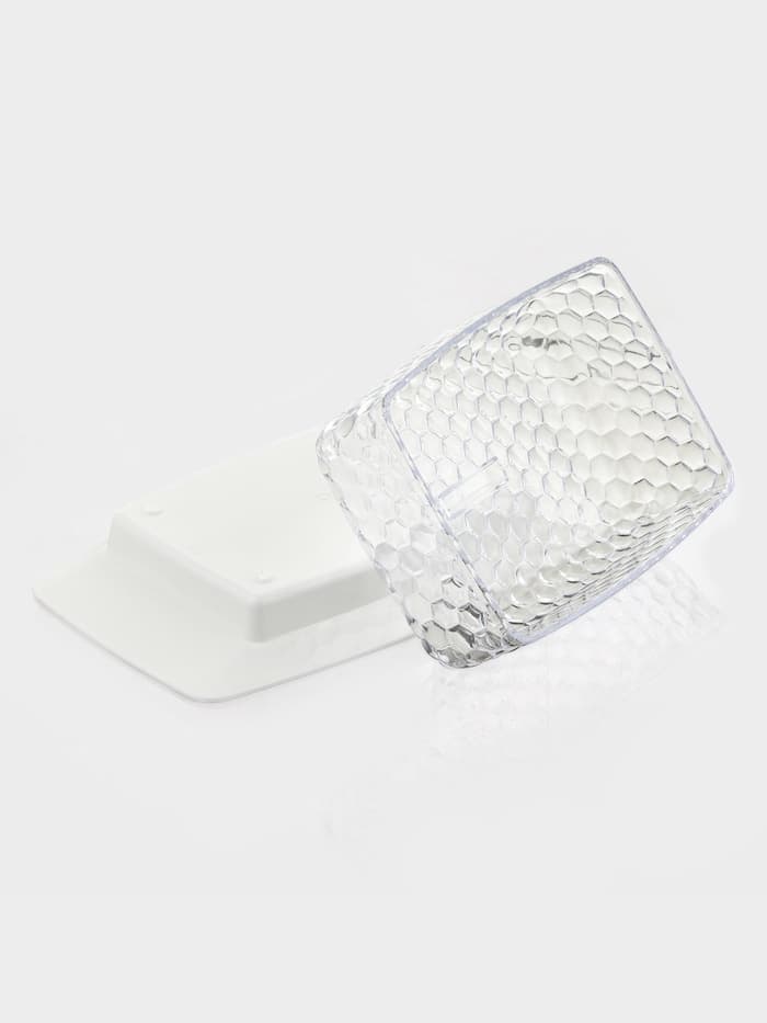 Маслёнка Альтернатива «Мозаика», 18.5×12×7.2 см, пластик, белая