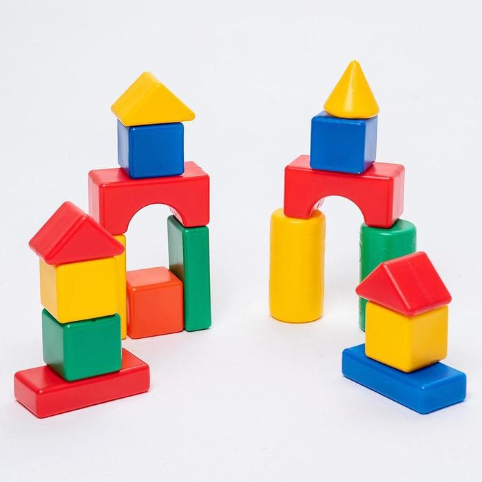 Кубики детские, пластиковые, цветные, 18 штук, 6×6 см
