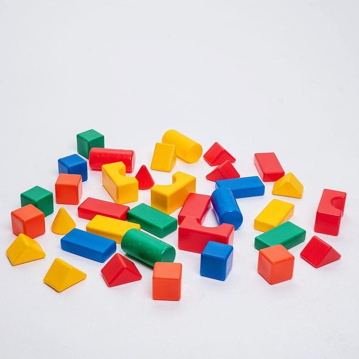 Кубики детские, пластиковые, цветные, 36 штук, 6×6 см