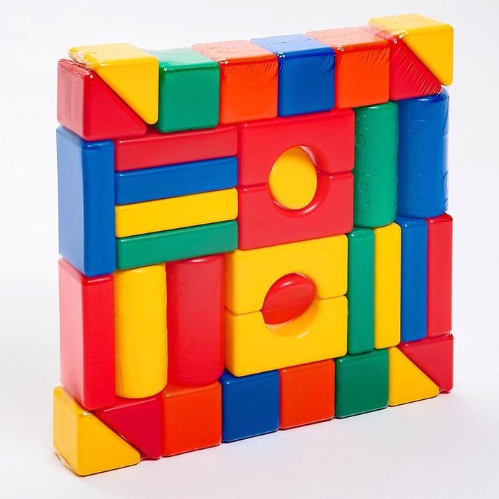 Кубики детские, пластиковые, цветные, 36 штук, 6×6 см