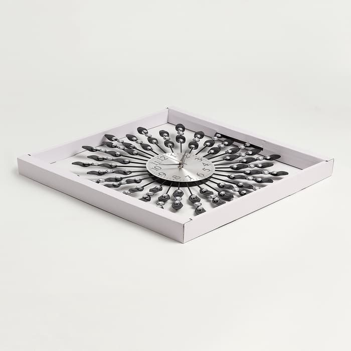 Часы настенные интерьерные «Павлин», бесшумные, плавный ход, d=48 см, циферблат d=14 см, от батарейки 1×АА