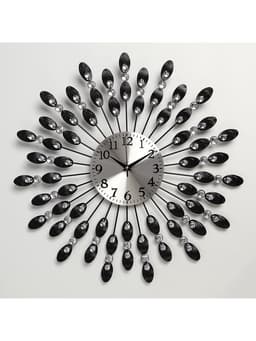 Часы настенные интерьерные «Павлин», бесшумные, плавный ход, d=48 см, циферблат d=14 см, от батарейки 1×АА