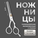Ножницы филировочные с упором, лезвие — 6 см, серебристые