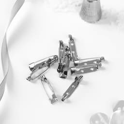 Основа для броши, 2 отверстия, 25 мм, 10 шт., цвет серебряный