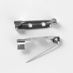 Основа для броши, 2 отверстия, 25 мм, 10 шт., цвет серебряный