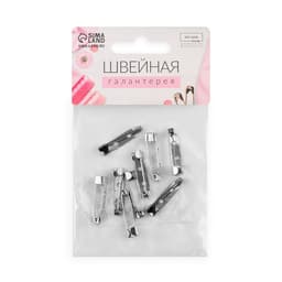 Основа для броши, 2 отверстия, 25 мм, 10 шт., цвет серебряный