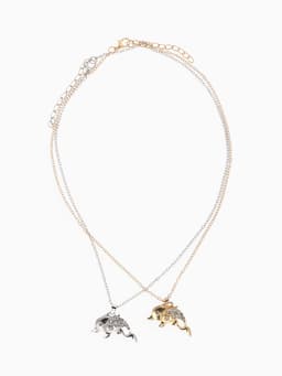 Кулон на цепочке «Дельфины в паре», МИКС, L=40 см