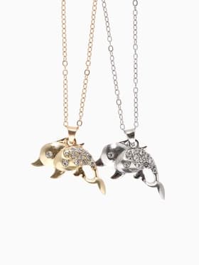 Кулон на цепочке «Дельфины в паре», МИКС, L=40 см