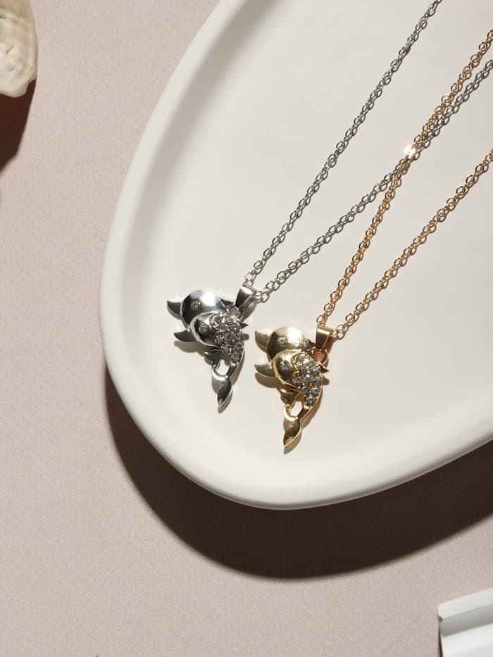 Кулон на цепочке «Дельфины в паре», МИКС, L=40 см