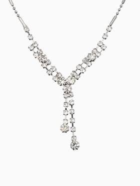 Набор 2 предмета: серьги, колье «Легкий флирт», дождик, белый в серебре, 40 см