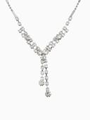 Набор 2 предмета: серьги, колье «Легкий флирт», дождик, белый в серебре, 40 см