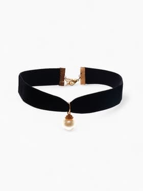 Чокер «Шарик», жемчужина, цвет чёрный, L=30 см