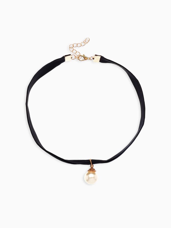 Чокер «Шарик», жемчужина, цвет чёрный, L=30 см