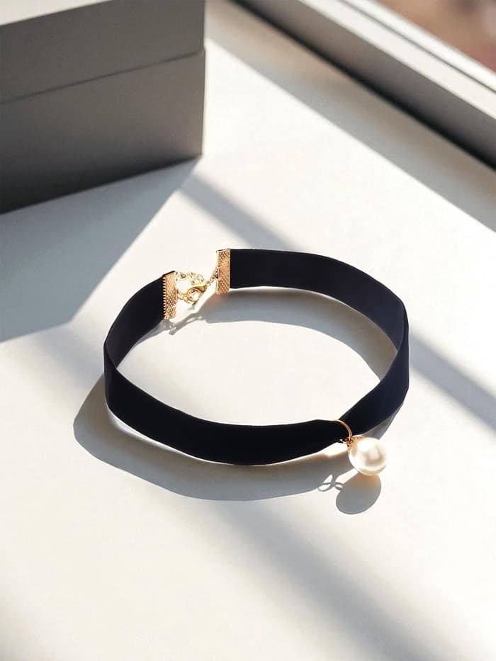 Чокер «Шарик», жемчужина, цвет чёрный, L=30 см